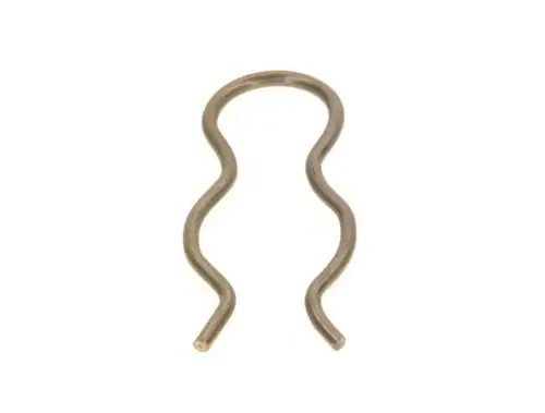Federstecker in gewellter Form, gefertigt aus Metall, zur Verwendung in Verbindung mit Bosch-Produkten oder Anwendungen, die eine sichere Befestigung erfordern.